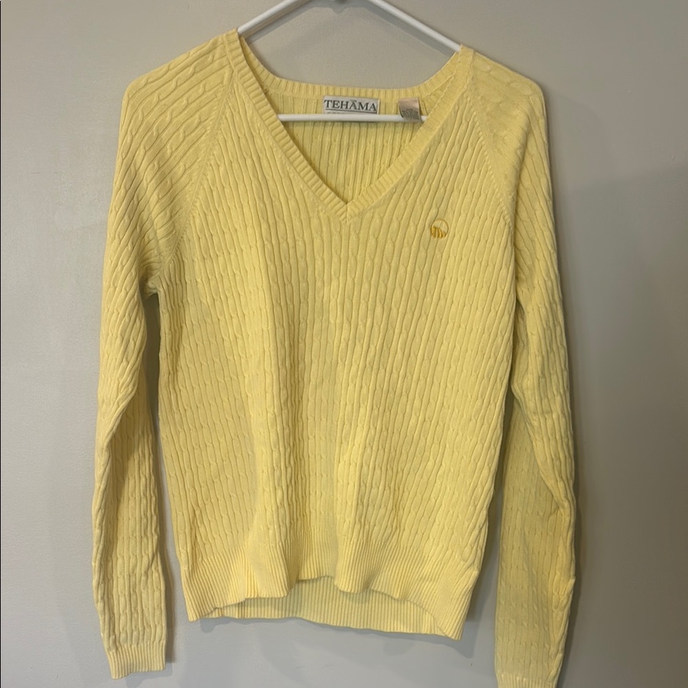 Yellow V-Neck Sweater for Women